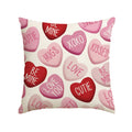 Sm:)e Red Pink Hearts Valentines Day Throw Pillow Cover 18x18 Inch