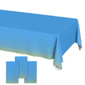 Plastic Table Cloth Disposable 3 Pack, 54 x 108 Inch, Blue, Gold Dot, for Party Picnic Wedding