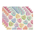 Sm:)e Ture Love Heart Valentine Placemats Set of 4, 12x18 Inch