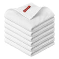 Sm:)e 100% Cotton Waffle Dishcloth, White, 6 Pack Soft Absorbent Quick Dry Kitchen Cleaning Towels 12x12 Inch