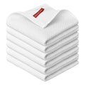 Sm:)e 100% Cotton Waffle Dishcloth, White, 6 Pack Soft Absorbent Quick Dry Kitchen Cleaning Towels 12x12 Inch