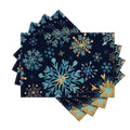 Smile Blue Snowflakes Hexagon Winter Placemats Set of 4, 12x18 Inch Seasonal Christmas Table Mats