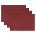 Sm:)e Dark Red Placemats 12 x 18 Inch Set of 4, Seasonal Washable Kitchen Dining Table Decoration for Home Party,240g£¨0.53lb£©