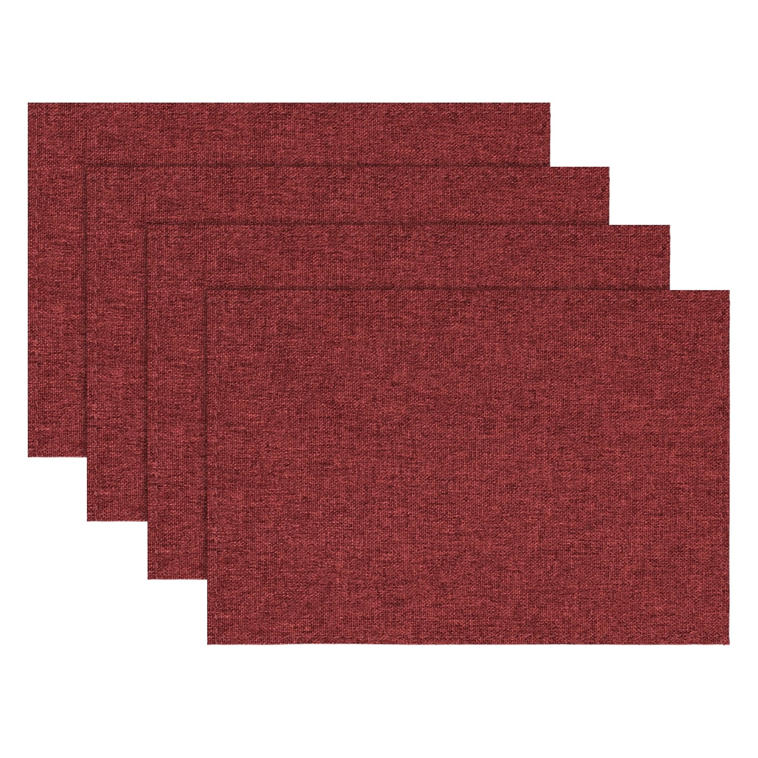Sm:)e Dark Red Placemats 12 x 18 Inch Set of 4, Seasonal Washable Kitchen Dining Table Decoration for Home Party,240g£¨0.53lb£©