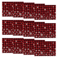 Smile Red and Black Buffalo Plaid Snowflakes Christmas Placemats Set of 12, 12x18 Inch Winter Table Mats for Party Kitchen Dining Decoration