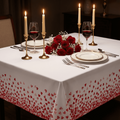 Sm:)e Red Love Heart Valentine's Day Tablecloth 60 x 84 Inch Rectangle