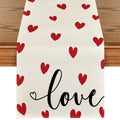 Sm:)e White Love Heart Valentine's Day Table Runner 13 x 72 Inch