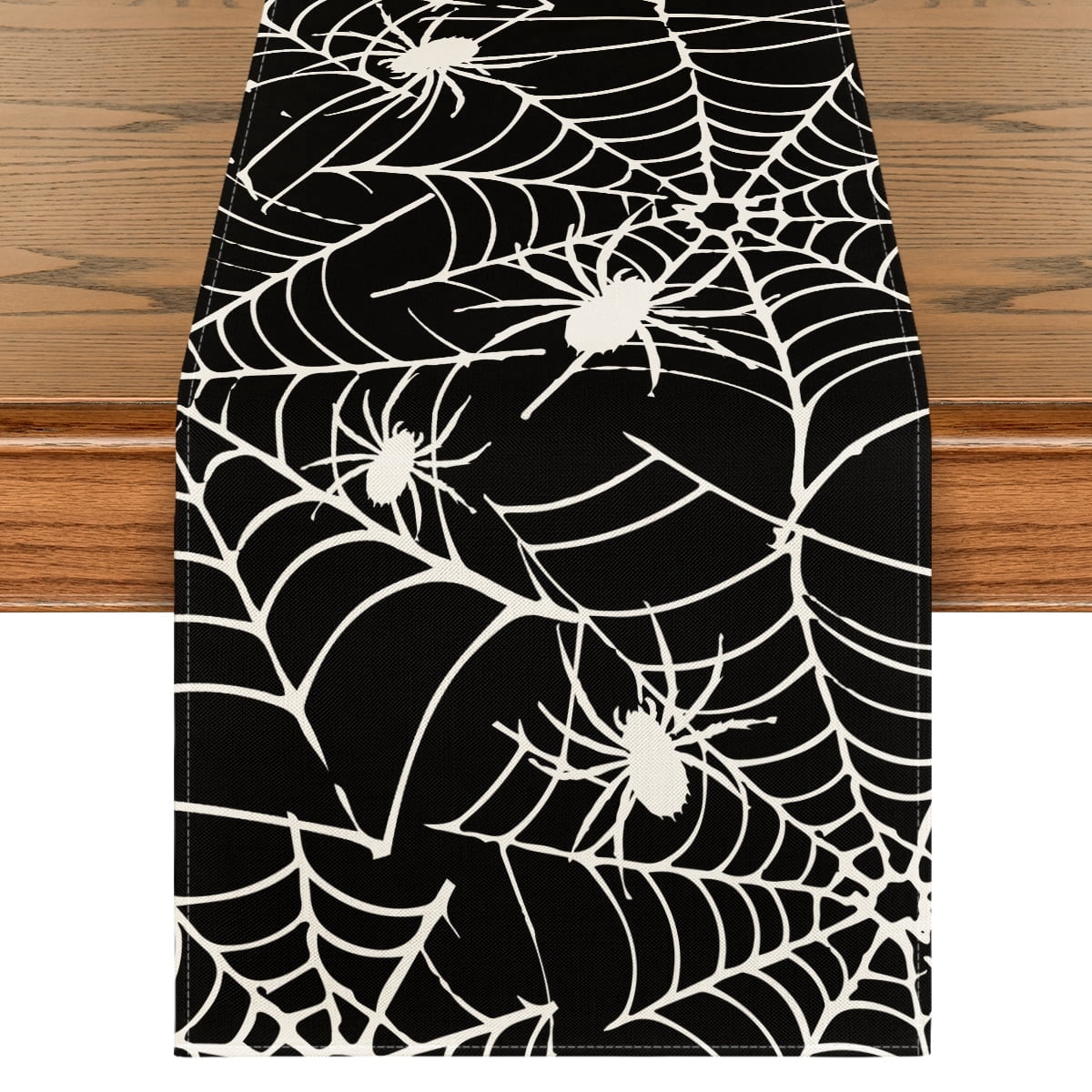Smile Spider Web Halloween Table Runner 13 x 72 Inch