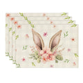 Sm:)e Buffalo Plaid Bunny Ears Easter Placemats Set of 4 for Dining Table 12 x 18 Inch