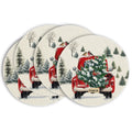 Smile Watercolor Red Christmas Placemats Set of 4 Round 15 Inch Seasonal Winter Xmas Holiday Table Mats