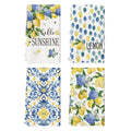 Sm:)e Hello Sunshine Lemon Hydrangea Summer Kitchen Dish Towels 18x26 Inch Set of 4