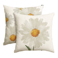 Sm:)e Off White Daisy Floral Spring Throw Pillow Covers Set of 2,18x18 Inch