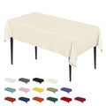 Sm:)e Stain and Wrinkle Resistant Fitable Beige Table Cloth Rectangle 60x84 Inch, Reusable and Washable Polyester Fabric Table Covers for Party, Wedding and Banquet Decoration 4ft Table