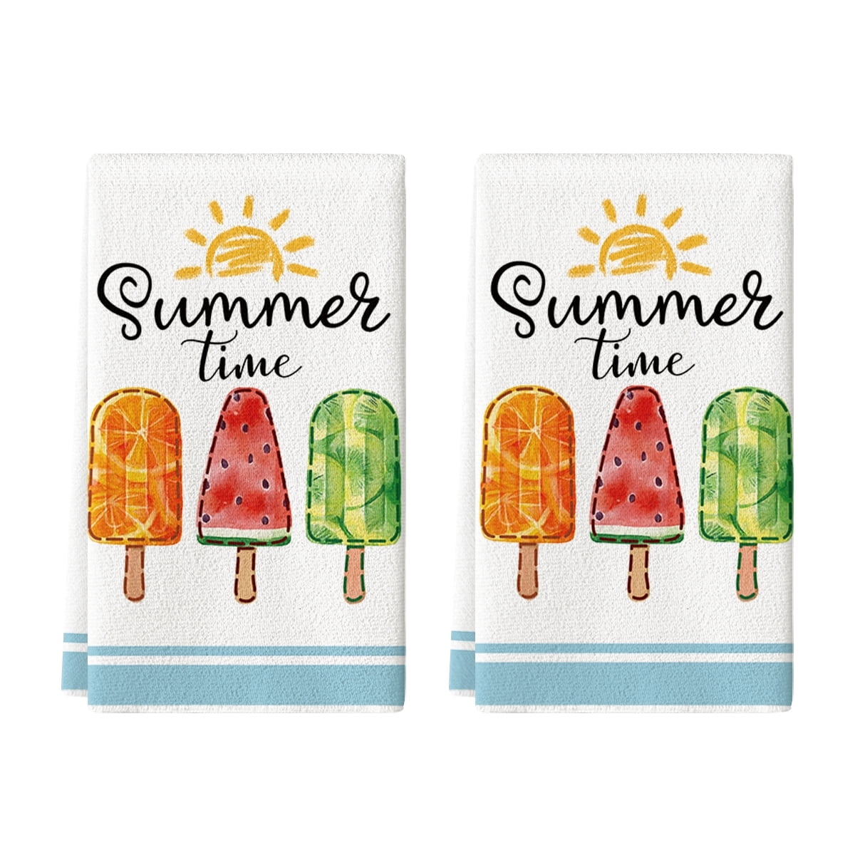 Sm:)e Ice Cream Summer Kitchen Dish Towels 18x26 Inch Set of 2