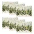 Smile Xmas Trees Cardinals Snowflakes Gifts Christmas Placemats Set of 6, 12x18 Inch Seasonal Winter Round Table Mats
